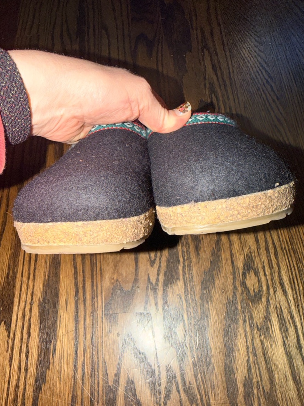 Haflinger Women's GZ Braid Grizzly Wool slip on clog mule 36 - Picture 6 of 6